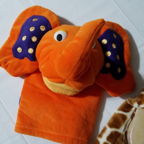 Gymboree Elephant Puppet VGUC+, Aurora Giraffe Puppet VGUC. - Picture 2 of 4